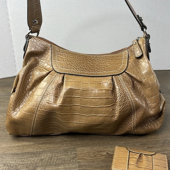 Nine West Women’s Tan Camel Shoulder Bag with Card Holder, Vegan - Picture 7 of 10